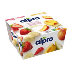 Alpro 2x(2x125g) persikka-päärynä/mansikka-banaani SOIJAVALMISTE